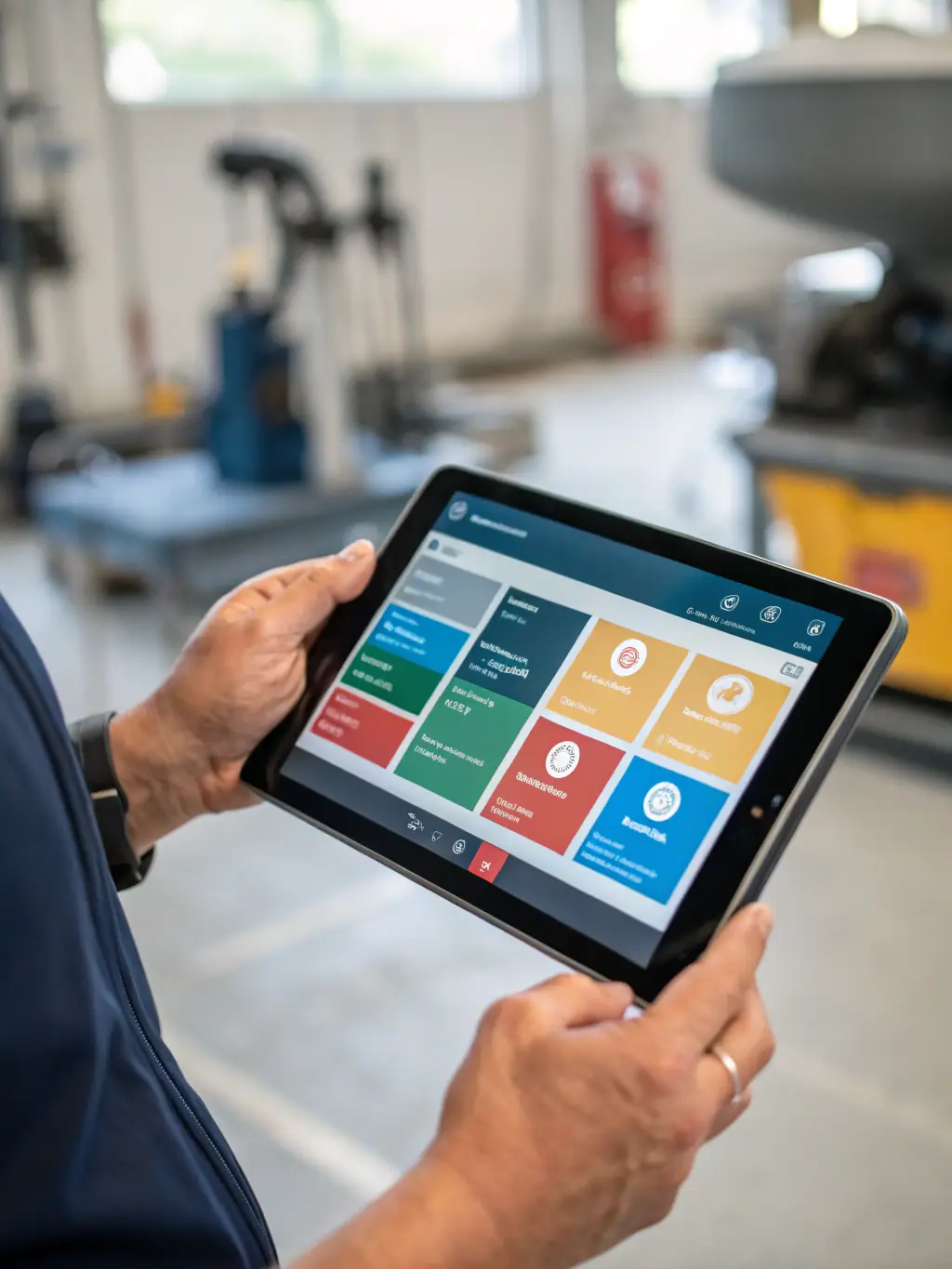 A close-up of a TEXA device displaying interactive electrical diagrams, showcasing the access to technical information.